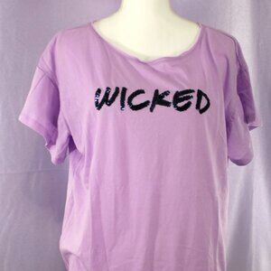 Victoria’s Secret Wicked Sequin Graphic T-Shirt Purple Size L
